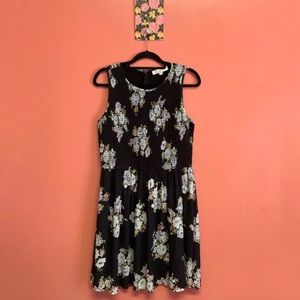 LOFT A-Line Floral Ruched Tank Sleeveless Dress 12